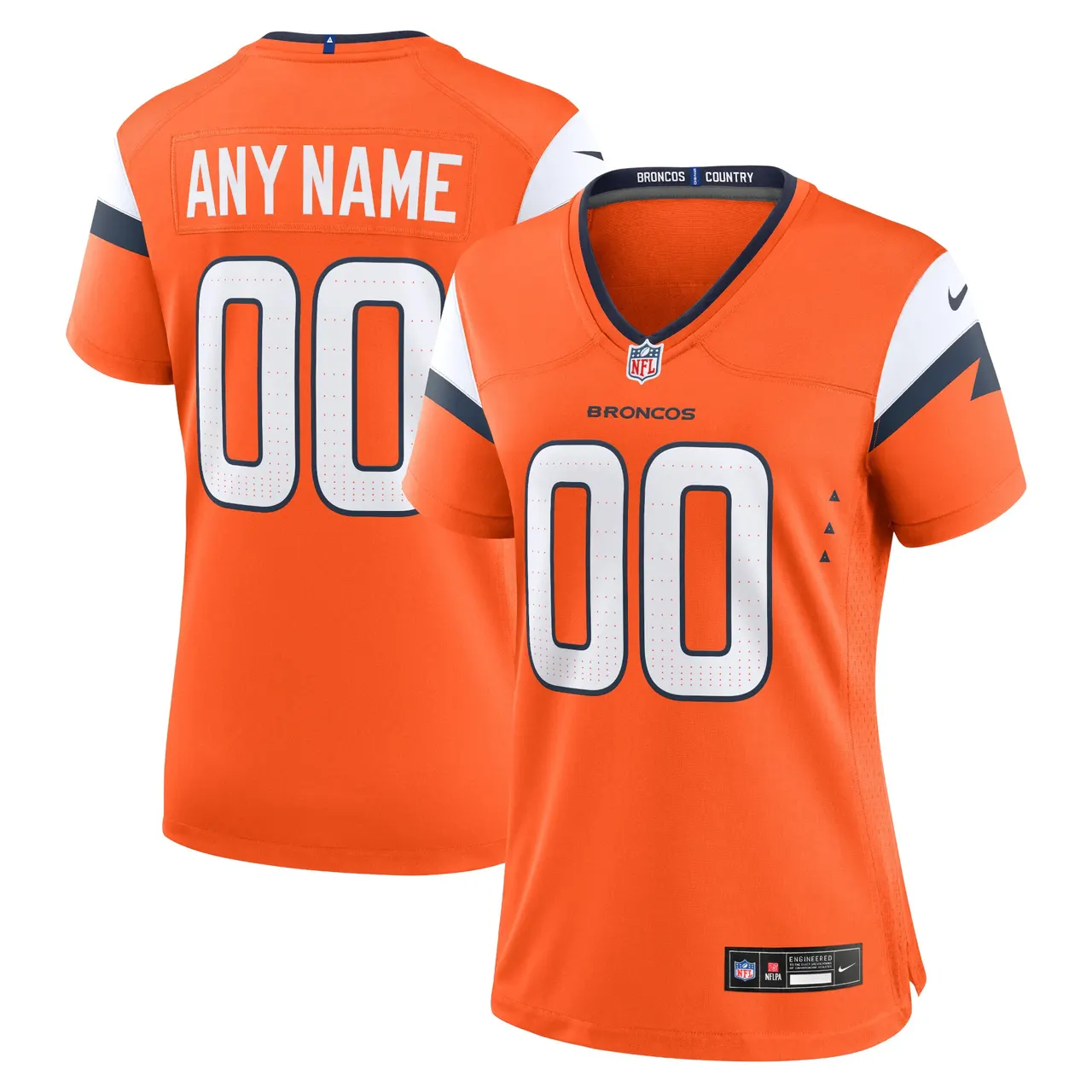 Broncos Orange Women's Jersey nike custom - Nike Broncos Orange