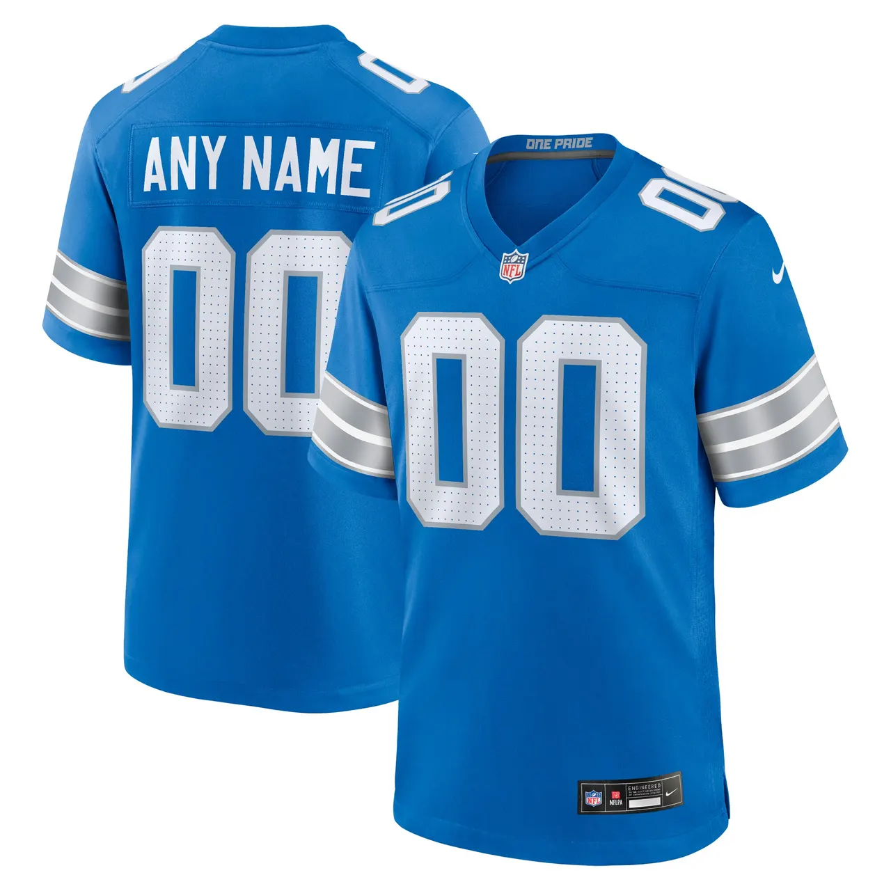 nike personalize Lions Blue Custom Jersey - Nike Lions Blue Custom 2