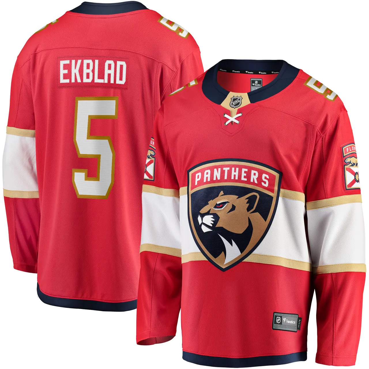 Ekblad Panthers Jersey - Fanatics - Red #5 NHL Replica