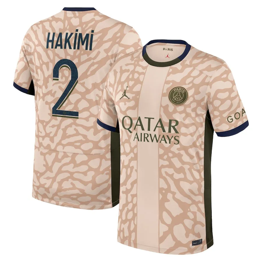 Hakimi PSG Jersey - Jordan Beige Away Kit 2024/25