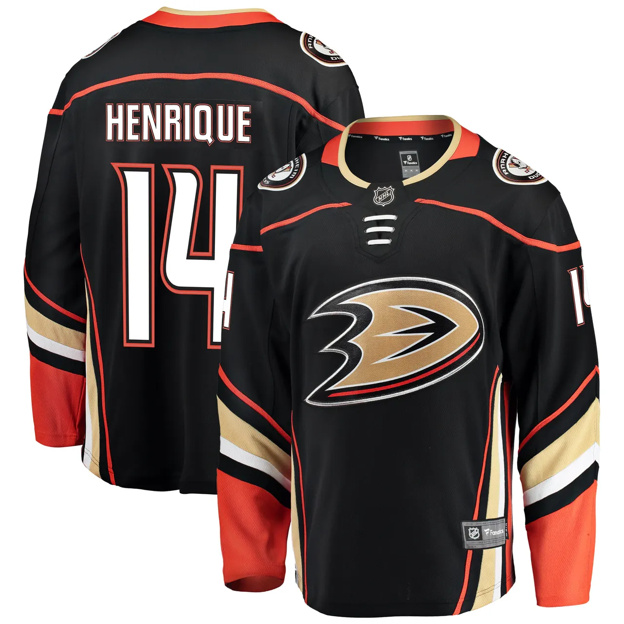 Henrique Ducks Black Jersey - Fanatics - #14 NHL