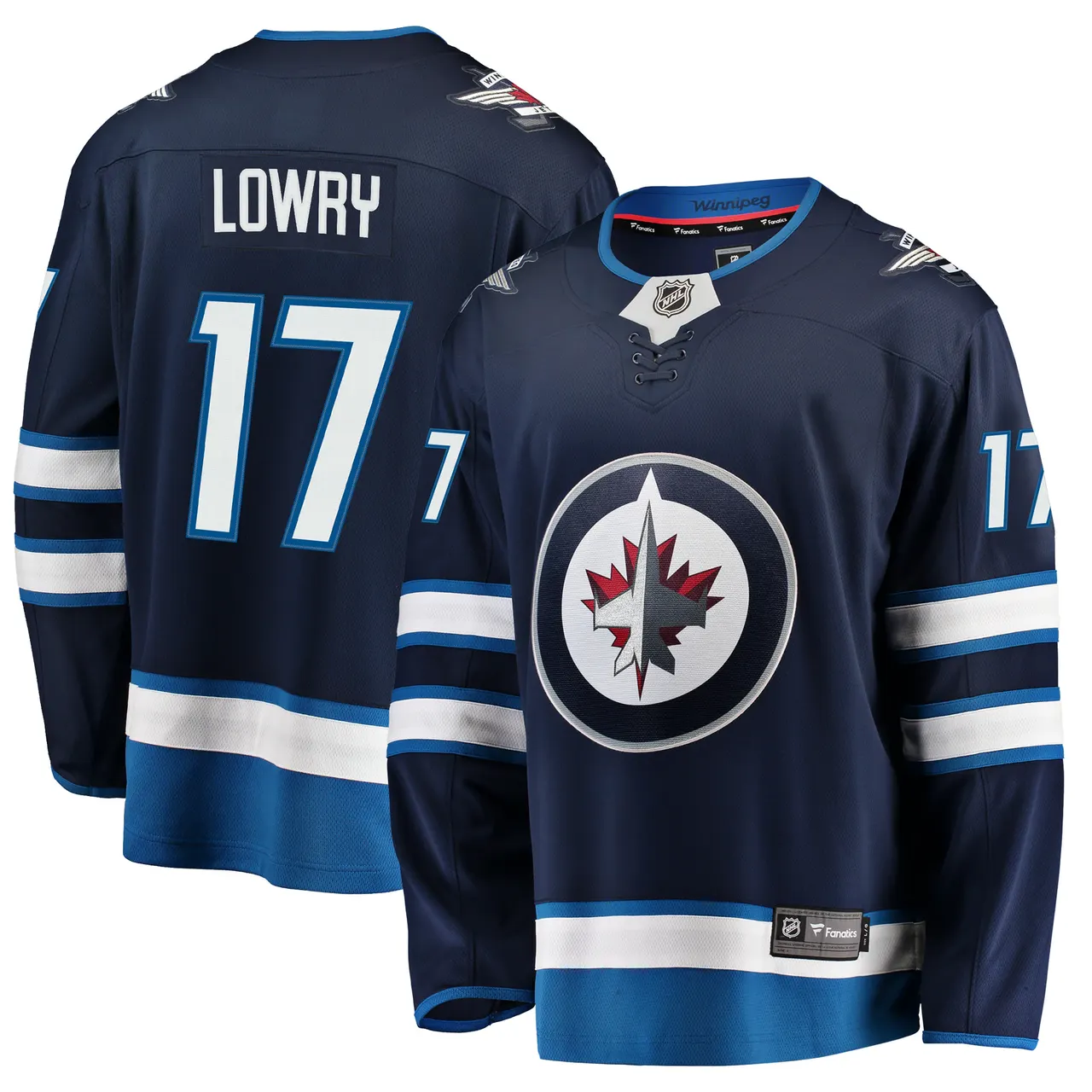Lowry Jets Navy Jersey - Fanatics - #17 NHL Replica