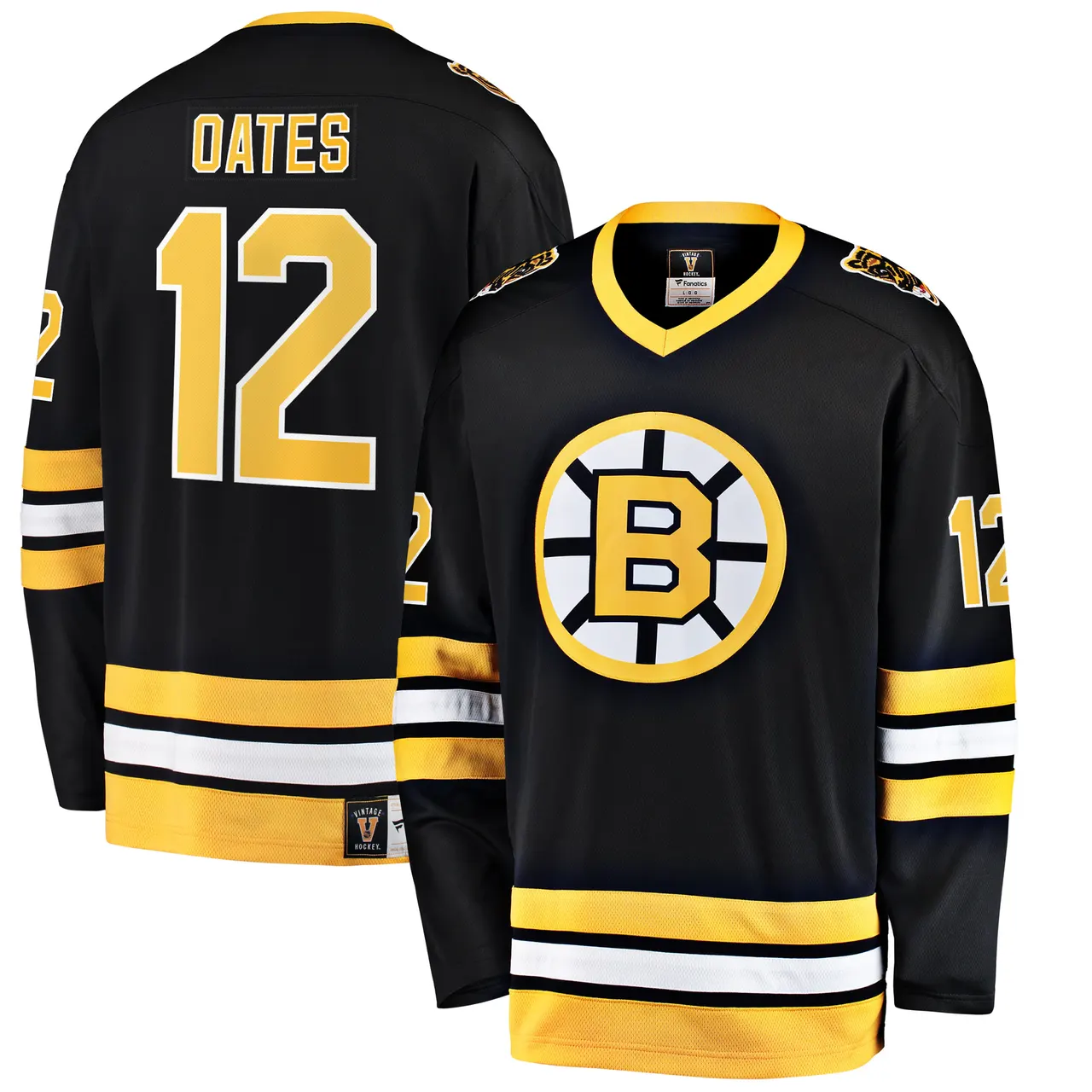 Oates Bruins Black Jersey - Fanatics Vintage #12 NHL