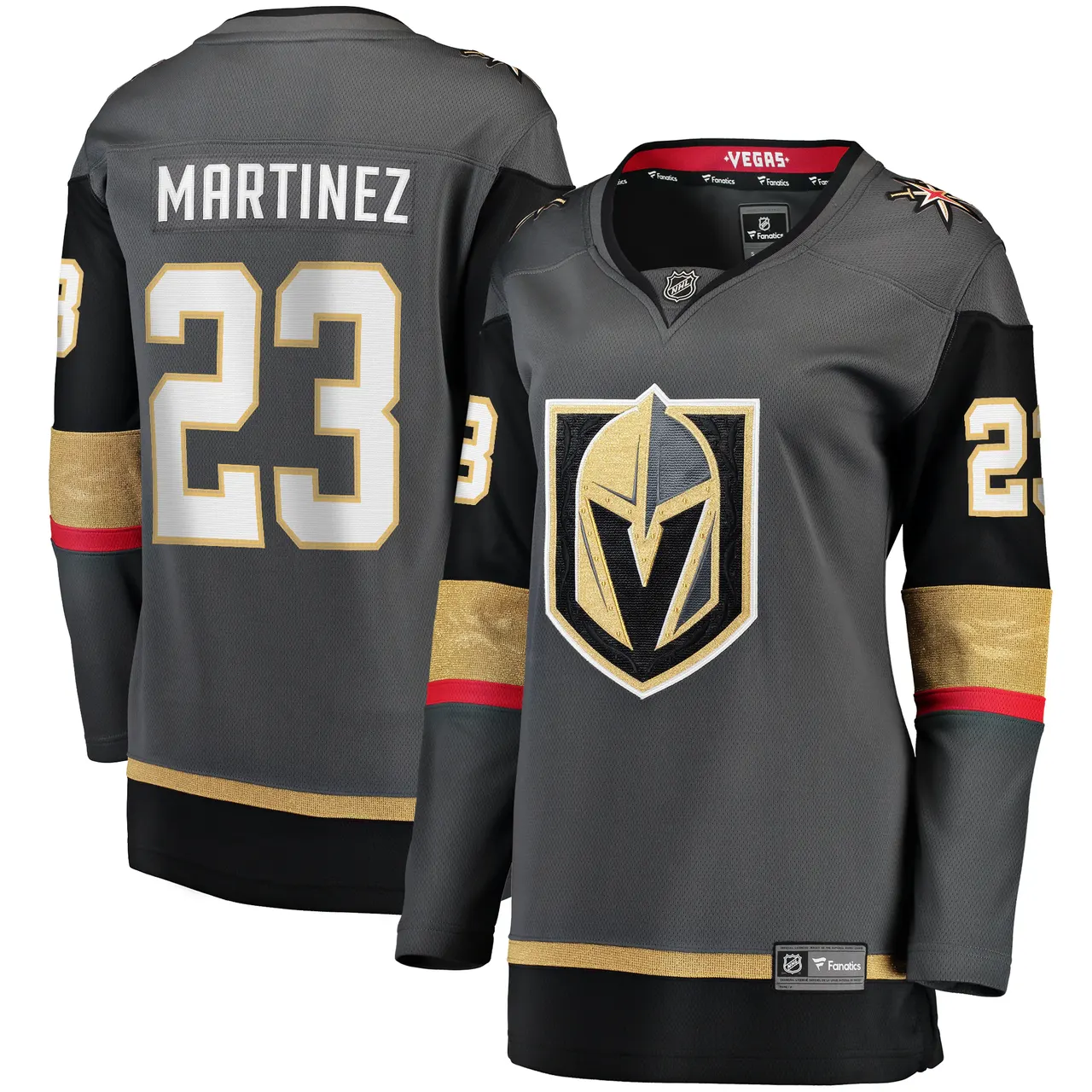 Martinez Knights Gray Jersey - Fanatics #23 Vegas Authentic