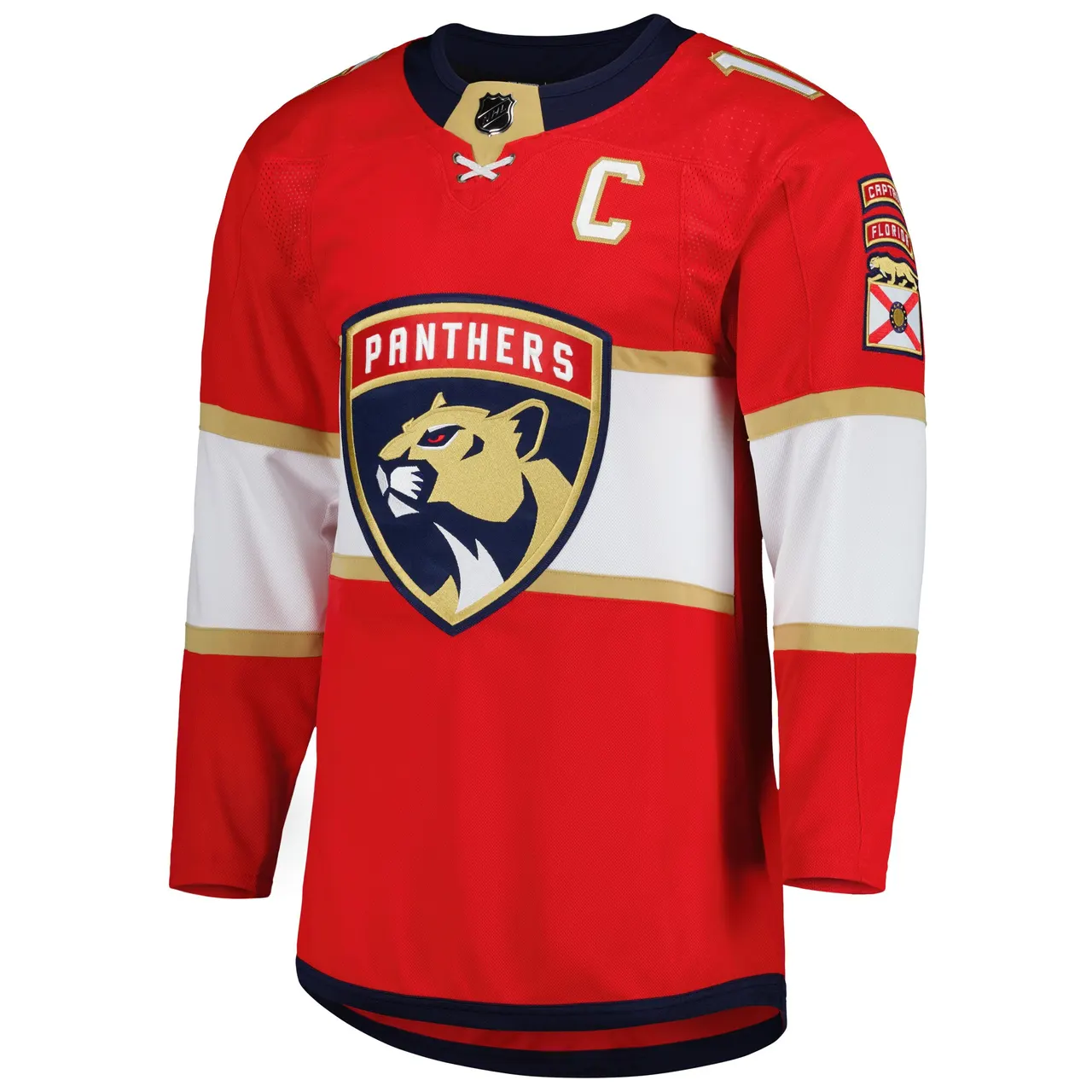 Aleksander Barkov Florida Panthers adidas Captain Patch Home Primegreen Authentic Pro Player Jersey – Red