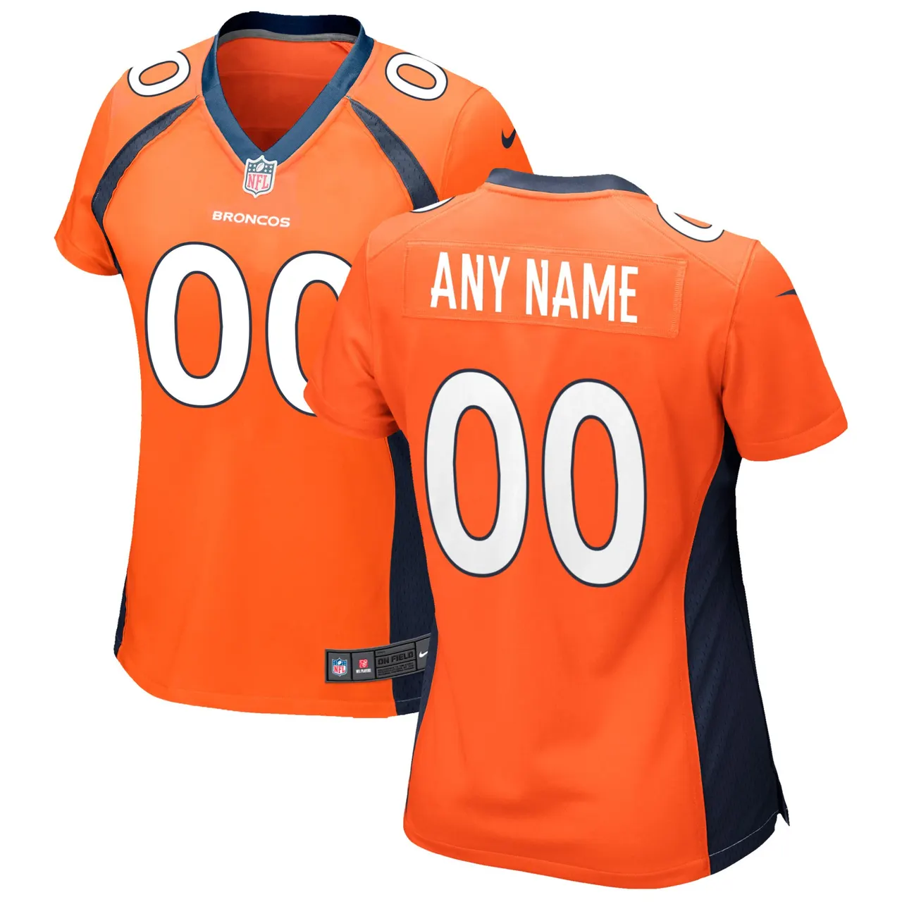 Broncos Orange Women's Jersey nike custom - Nike Broncos Orange 2