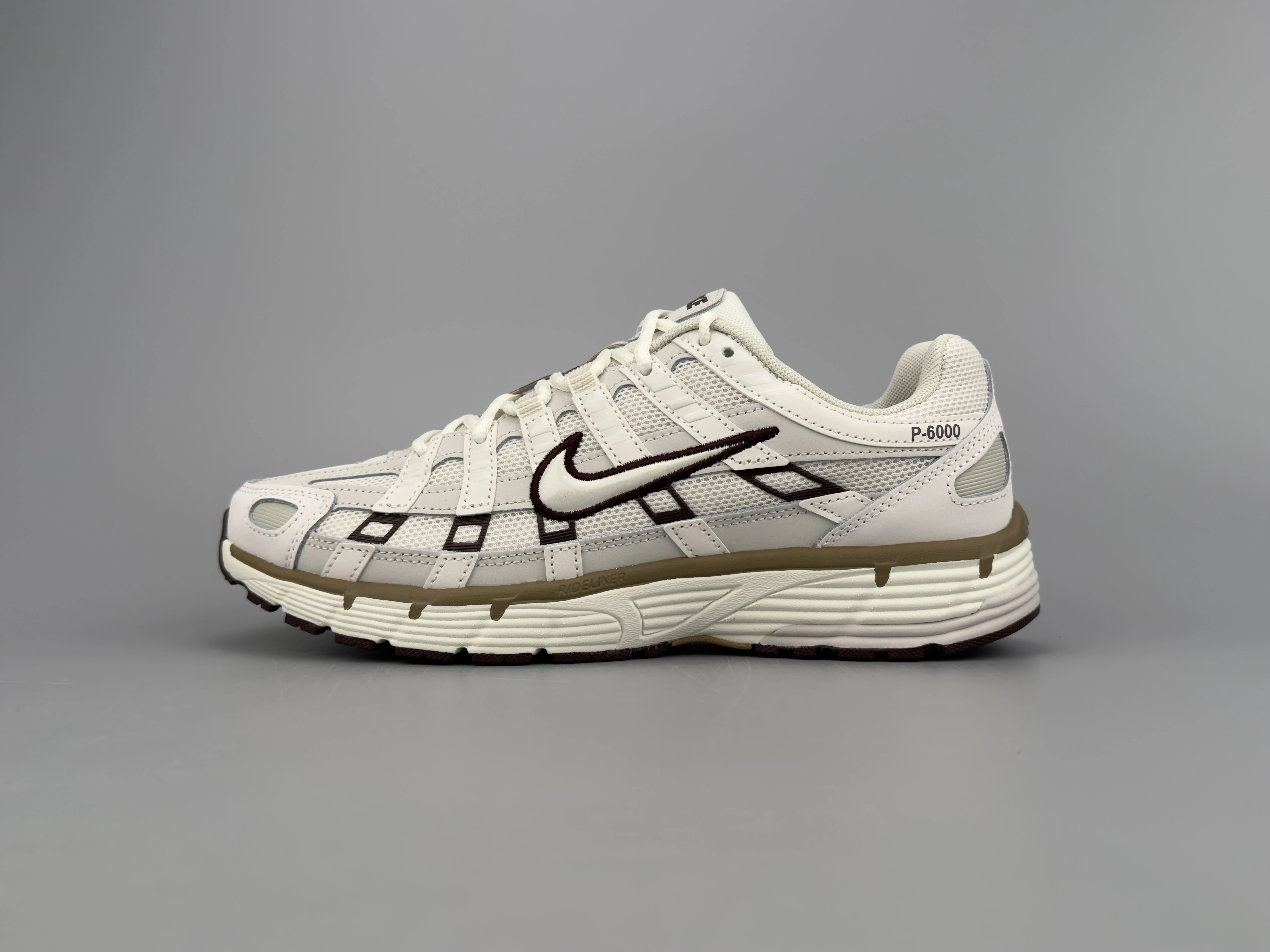 Nike P-6000 Running Sneakers in White/Sail/Khaki