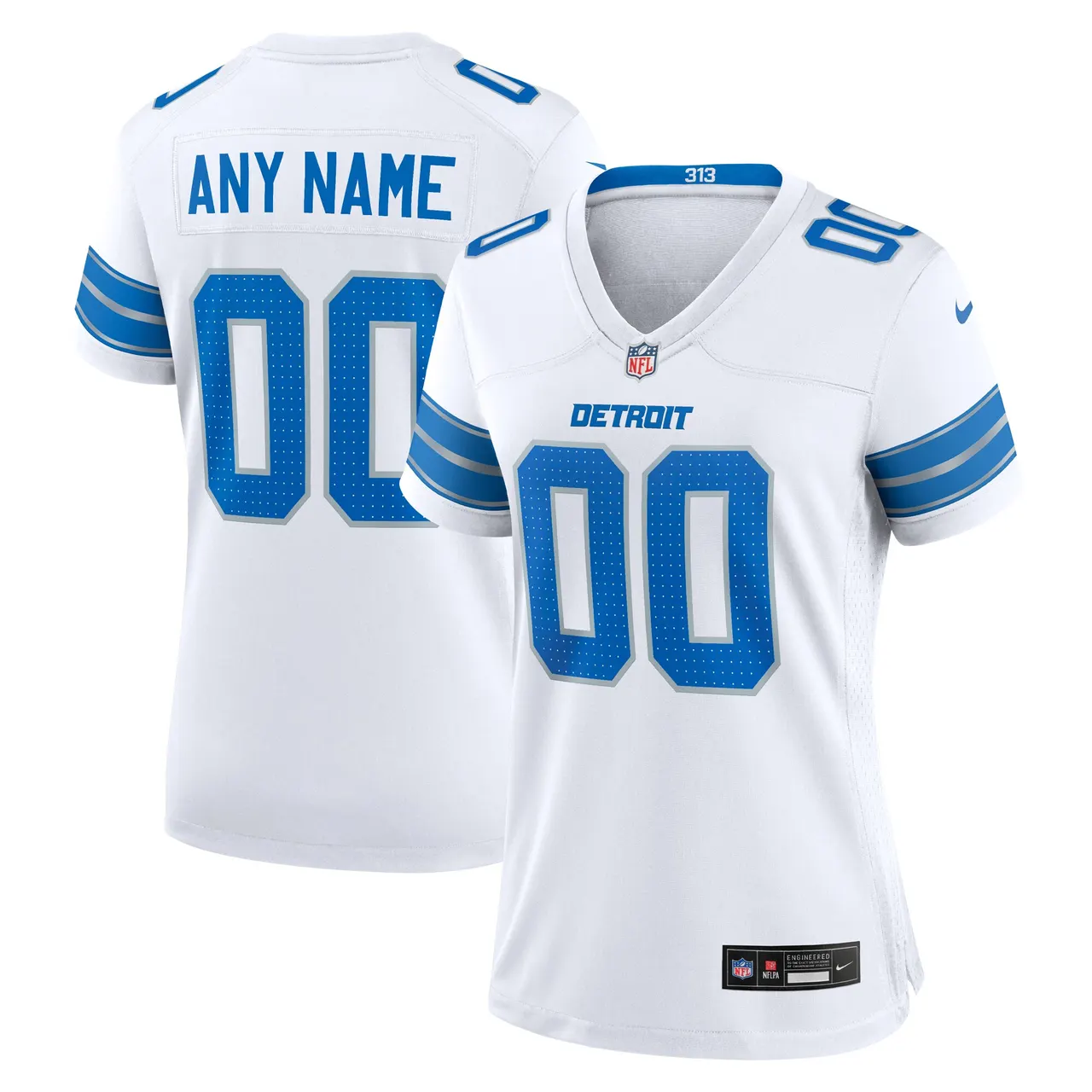 Lions White Women's Jersey - Nike Lions White Women's Custom Jersey
