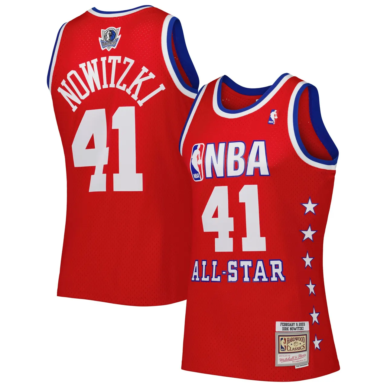 Dirk Nowitzki Western Conference Mitchell & Ness 2003 All Star Game Swingman Jersey – Red