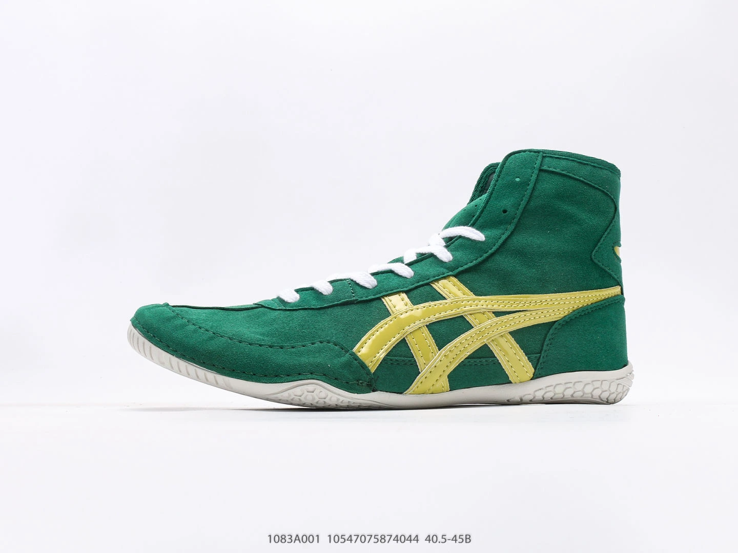 Asics Onitsuka Tiger Wrestling Shoes Green Suede Gold Stripe