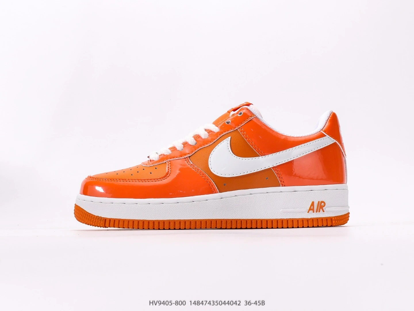 Nike Air Force 1 Orange Patent Leather Sneakers HQ9405-800