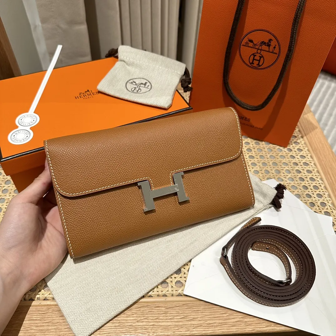 Hermès Caramel Leather Wallet - Silver Hardware