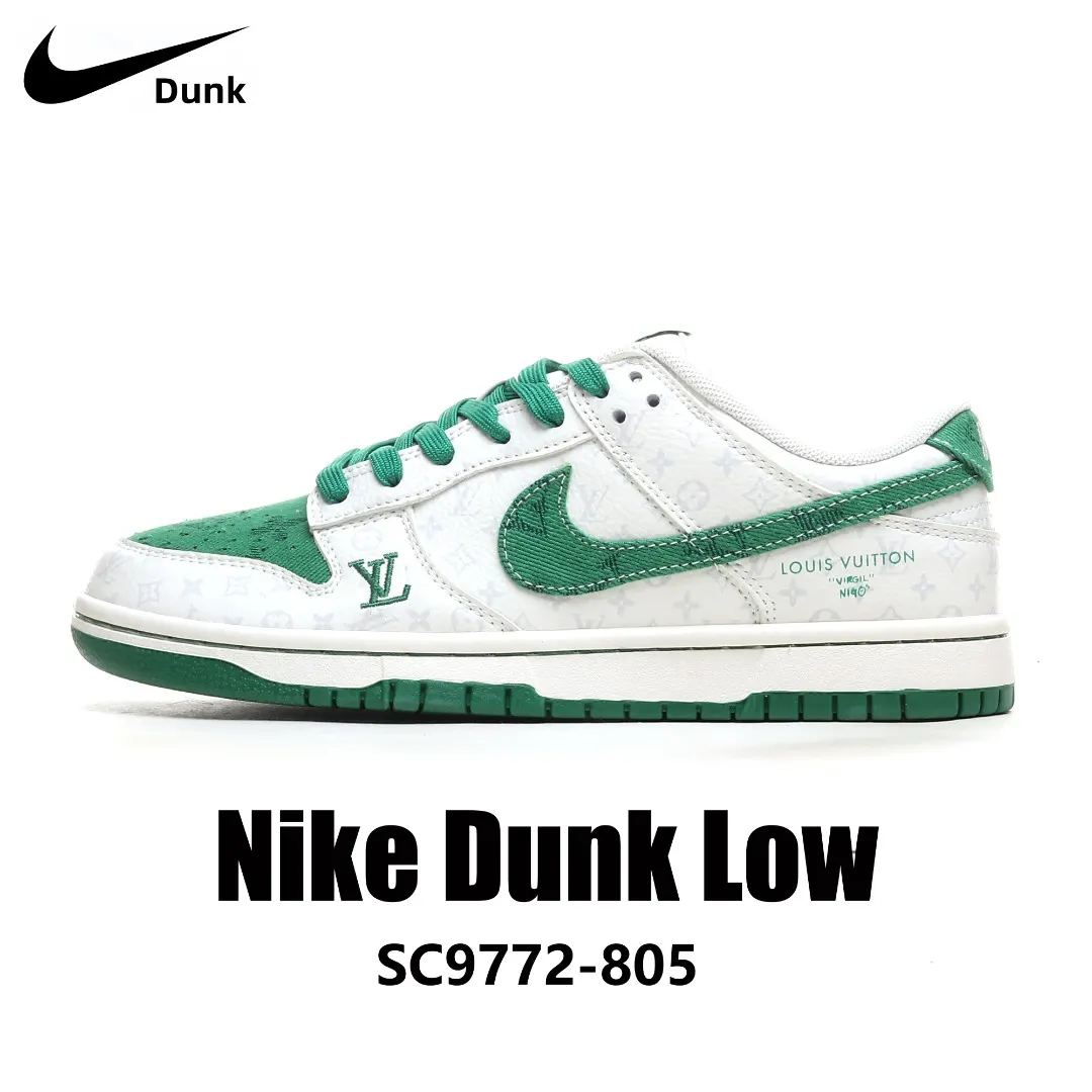 LV Nike Dunk Low Green - LV x Nike Dunk Low - White/Green Limited