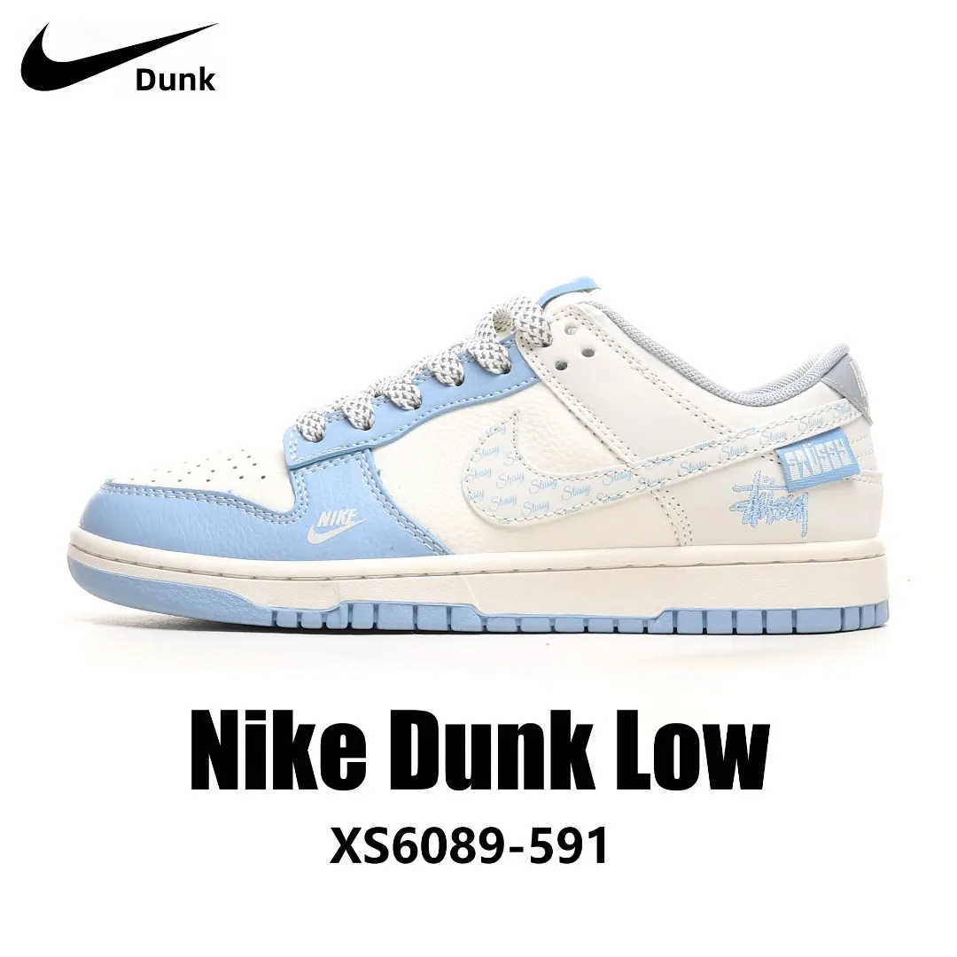 Nike Dunk Low Stussy XS6089-591 - Light Blue/White Edition