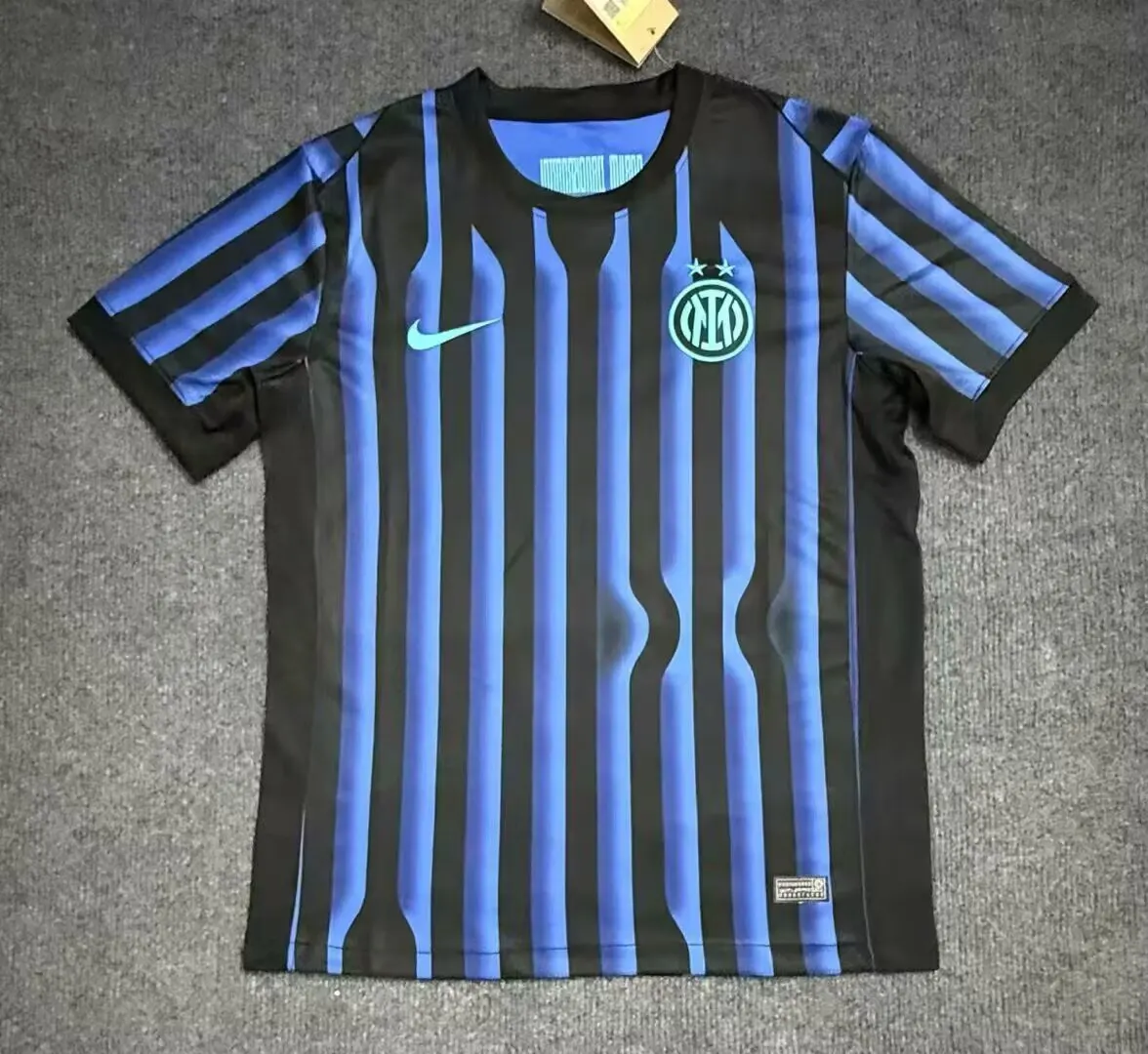 Inter Milan Nike 2025/26 Home Jersey Black & Blue Stripes - Black