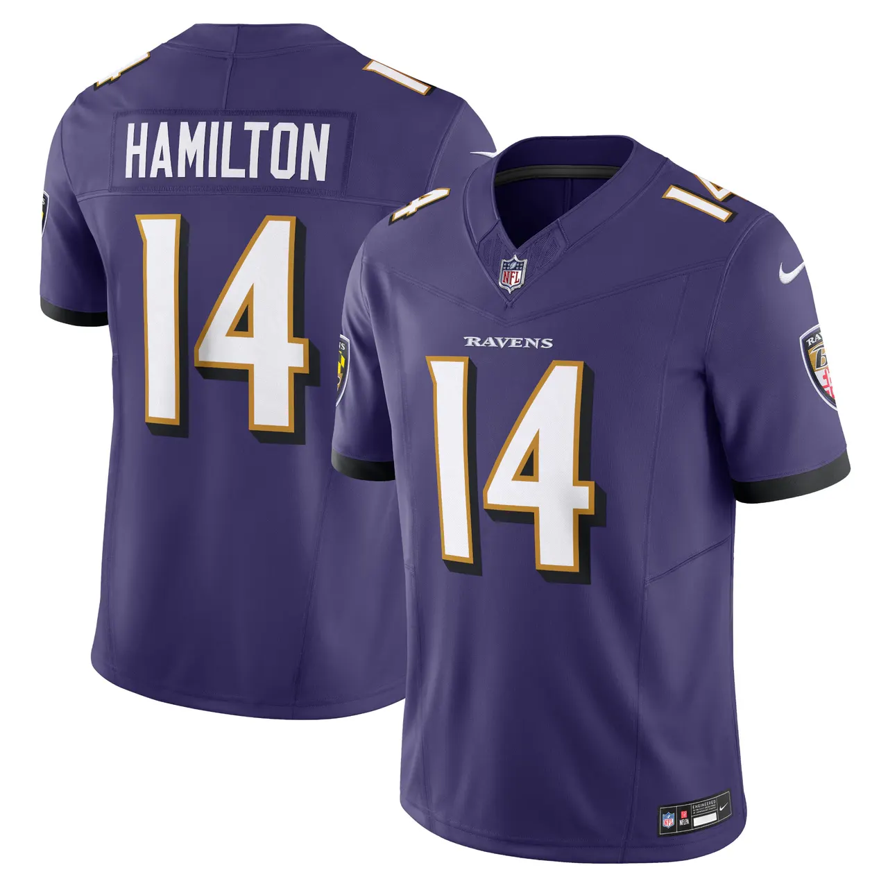 nike Hamilton Ravens Purple Jersey - Hamilton #14 Ravens Purple Jersey