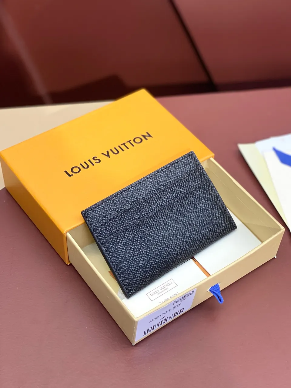 Louis Vuitton Black Leather Card Holder - Minimalist Wallet