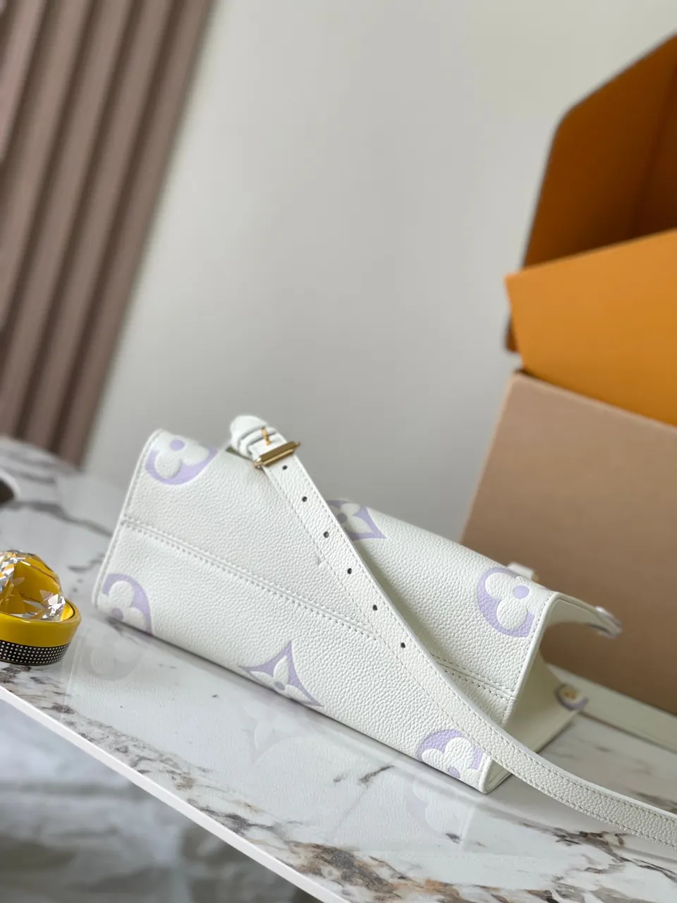 LOUIS VUITTON LV Onthego MM Bag White Latte Bubble Tea Monogram