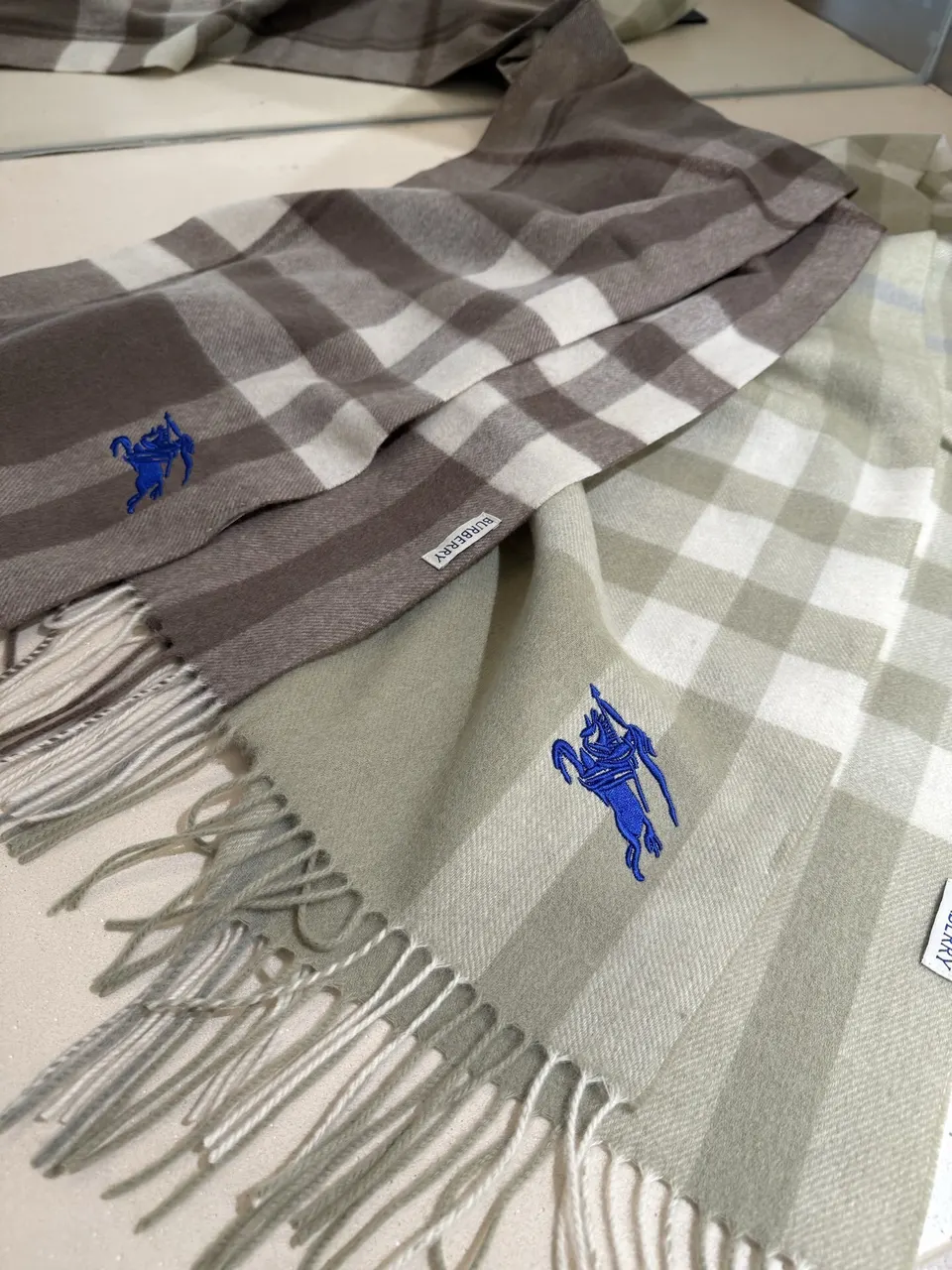 Burberry Cashmere Scarf Blue – Burberry Check Cashmere Scarf