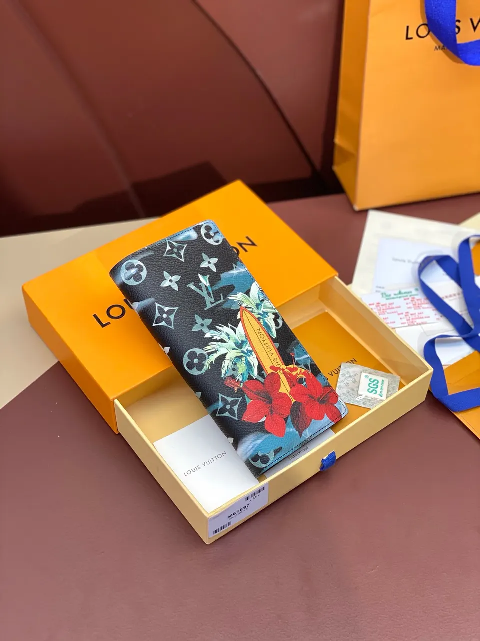 Louis Vuitton Floral Wallet - Louis Vuitton Multiple Wallet - Black