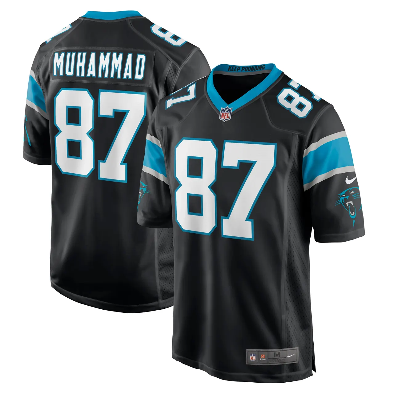 Nike Muhammad #87 Panthers Black Jersey - Men's Replica