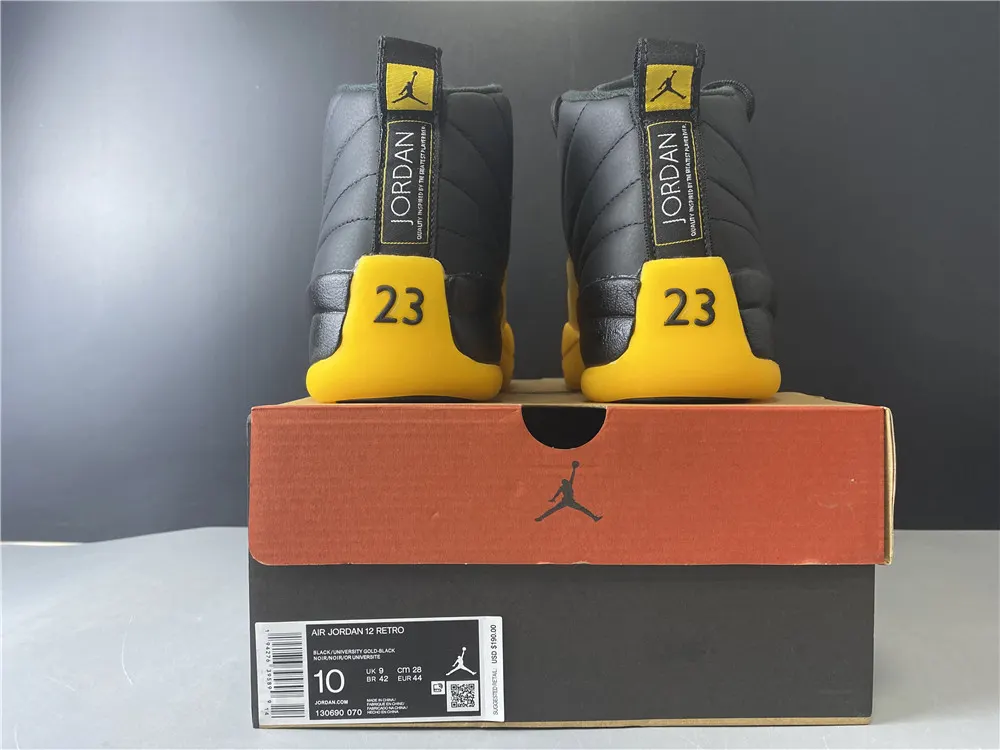 Nike Air Jordan 12 Retro GS (4-6) Black/University ,Gold Joe 11 new color scheme 40–477