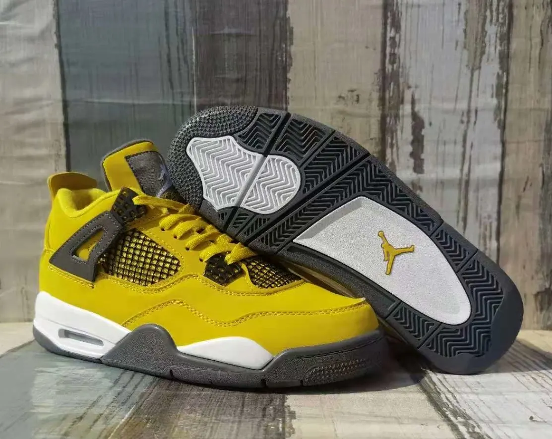 NIKE AIR JORDAN 4 Retro CT8527-700 Lightning Yellow Shoes – Men’s 12