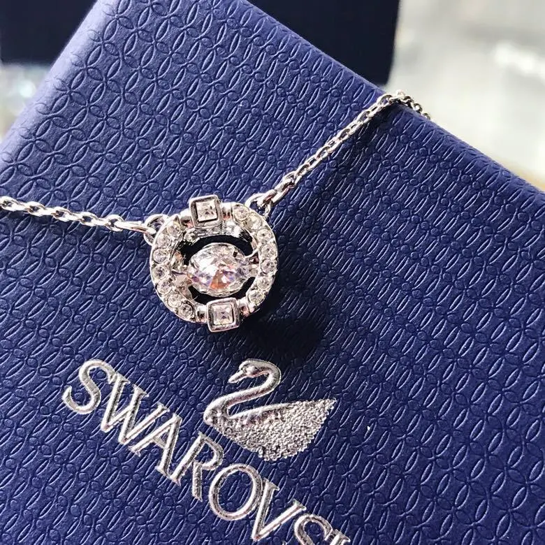 Swarovski Silver Circle Crystal Pendant - Timeless Elegance